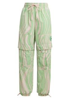 adidas by Stella McCartney TrueCasuals Woven Print Track Pants in Blush Pink/Semi Flash Green at Nordstrom