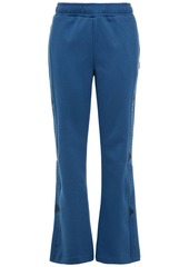 Adidas By Stella Mccartney Woman Image Printed Organic Cotton-jersey Flared Track Pants Cobalt Blue