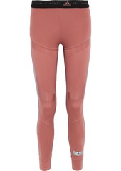 Adidas By Stella Mccartney Woman Paneled Stretch-jacquard And Coated Stretch Leggings Antique Rose