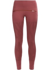 Adidas By Stella Mccartney Woman Perforated Coated Stretch Leggings Antique Rose