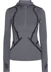 Adidas By Stella Mccartney Woman Printed Stretch Hooded Top Gray