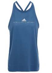 Adidas By Stella Mccartney Woman Printed Stretch-piqué Tank Slate Blue