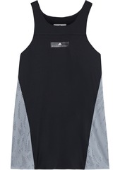 Adidas By Stella Mccartney Woman Run Loose Stretch And Perforated Jersey Tank Black