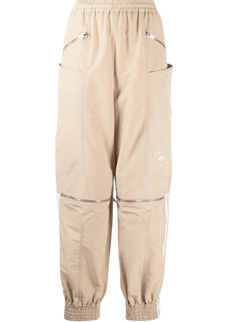 Stella McCartney logo stripe zip front track pants