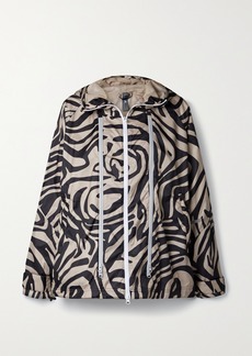 Adidas by Stella McCartney Net Sustain Agent Of Kindness Zebra-print Recycled Ripstop Hooded Jacket