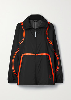 Adidas by Stella McCartney Net Sustain Truepace Striped Paneled Recycled Ripstop And Mesh Jacket