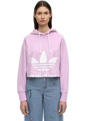 Adidas Cropped Cotton Sweatshirt Hoodie
