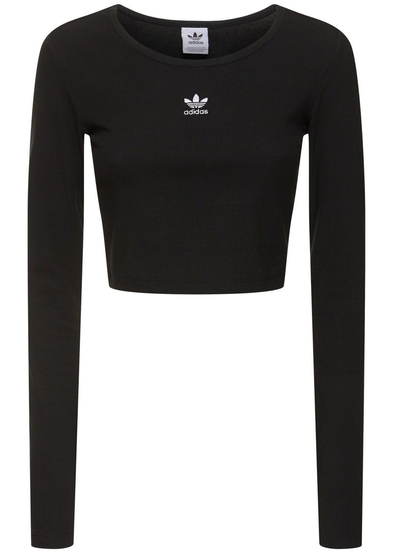 Adidas Essentials Cropped Long Sleeve T-shirt