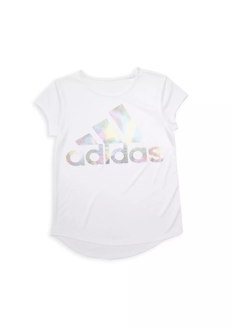 Adidas Girl's Climalite Rainbow-Foil Interlock Tee