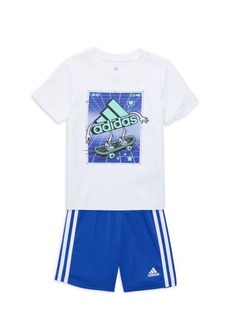Adidas Little Boy's 2-Piece Logo Tee & Shorts Set