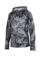 Adidas Little Boys Long Sleeve Heathered Core Camo Hooded Pullover