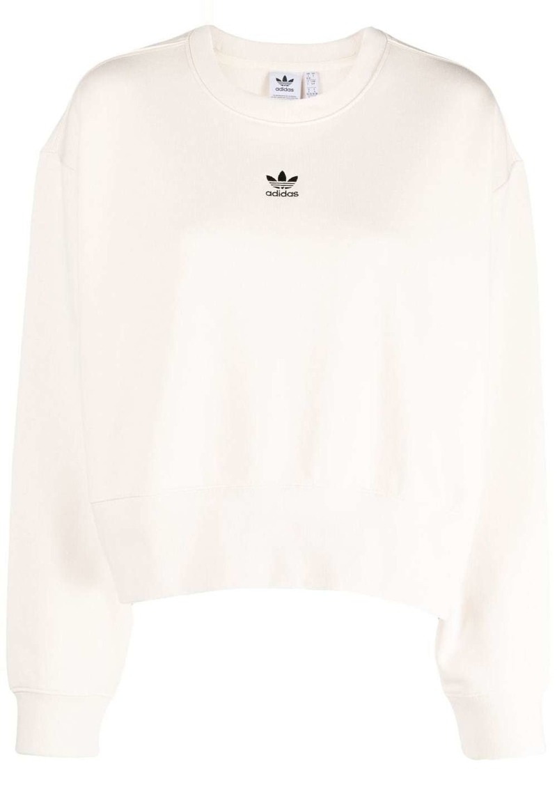Adidas logo-embroidered cotton sweatshirt