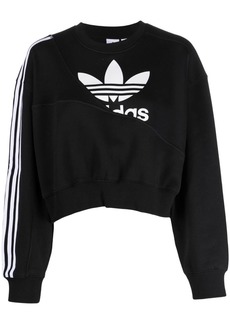 Adidas logo-print cropped sweatshirt