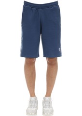 Adidas Logo Striped Cotton Jersey Shorts