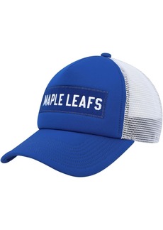 Men's adidas Blue, White Toronto Maple Leafs Team Plate Trucker Snapback Hat - Blue, White