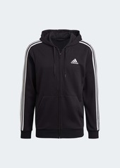 Men's adidas Essentials French Terry 3-Stripes Full-Zip Hoodie