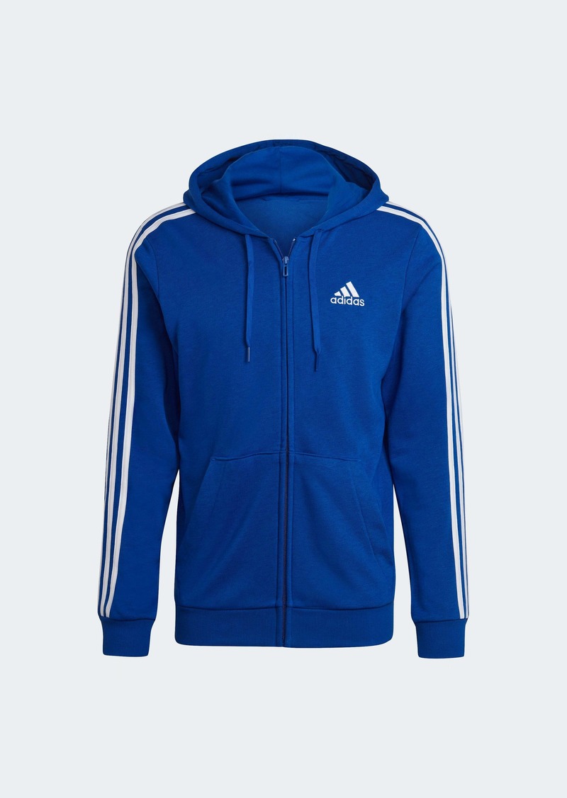 Men's adidas Essentials French Terry 3-Stripes Full-Zip Hoodie