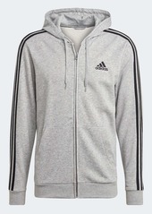 Men's adidas Essentials French Terry 3-Stripes Full-Zip Hoodie