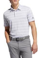 adidas Golf Heather Snap Performance Polo in Grey Three/White at Nordstrom