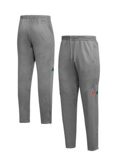 Men's adidas Gray Miami Hurricanes 2023 Travel Aeroready Tapered Pants - Gray
