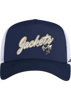Men's adidas Navy Georgia Tech Yellow Jackets Script Trucker Snapback Hat - Navy