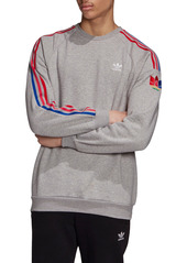 adidas Originals Adicolor 3D Trefoil Logo Crewneck Sweatshirt in Grey at Nordstrom
