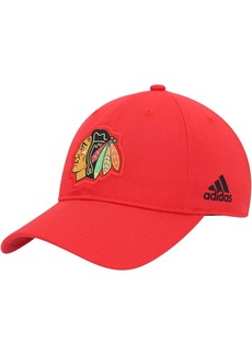 Men's adidas Red Chicago Blackhawks Primary Logo Slouch Adjustable Hat - Red