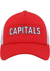 Men's adidas Red, White Washington Capitals Team Plate Trucker Snapback Hat - Red, White