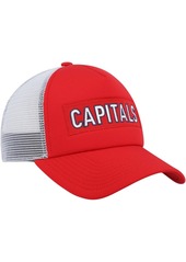 Men's adidas Red, White Washington Capitals Team Plate Trucker Snapback Hat - Red, White