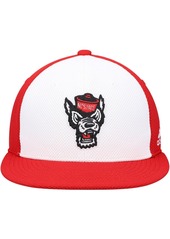 Men's adidas White and Red Nc State Wolfpack On-Field Baseball Fitted Hat - White, Red