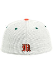 Men's adidas White, Orange Miami Hurricanes Miami Maniac On-Field Baseball Fitted Hat - White, Orange