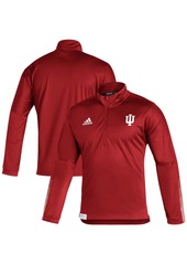 Adidas Men's Crimson Indiana Hoosiers 2021 Sideline Primeblue Quarter-Zip Jacket