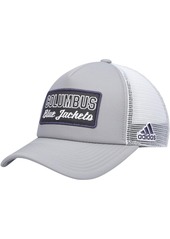 Adidas Men's Gray, White Columbus Blue Jackets Locker Room Foam Trucker Snapback Hat