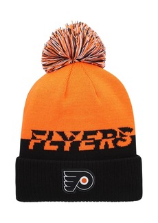 Adidas Men's Orange, Black Philadelphia Flyers Cold.Rdy Cuffed Knit Hat with Pom - Orange, Black