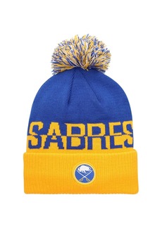 Adidas Men's Royal, Yellow Buffalo Sabres Cold.Rdy Cuffed Knit Hat with Pom - Royal, Yellow