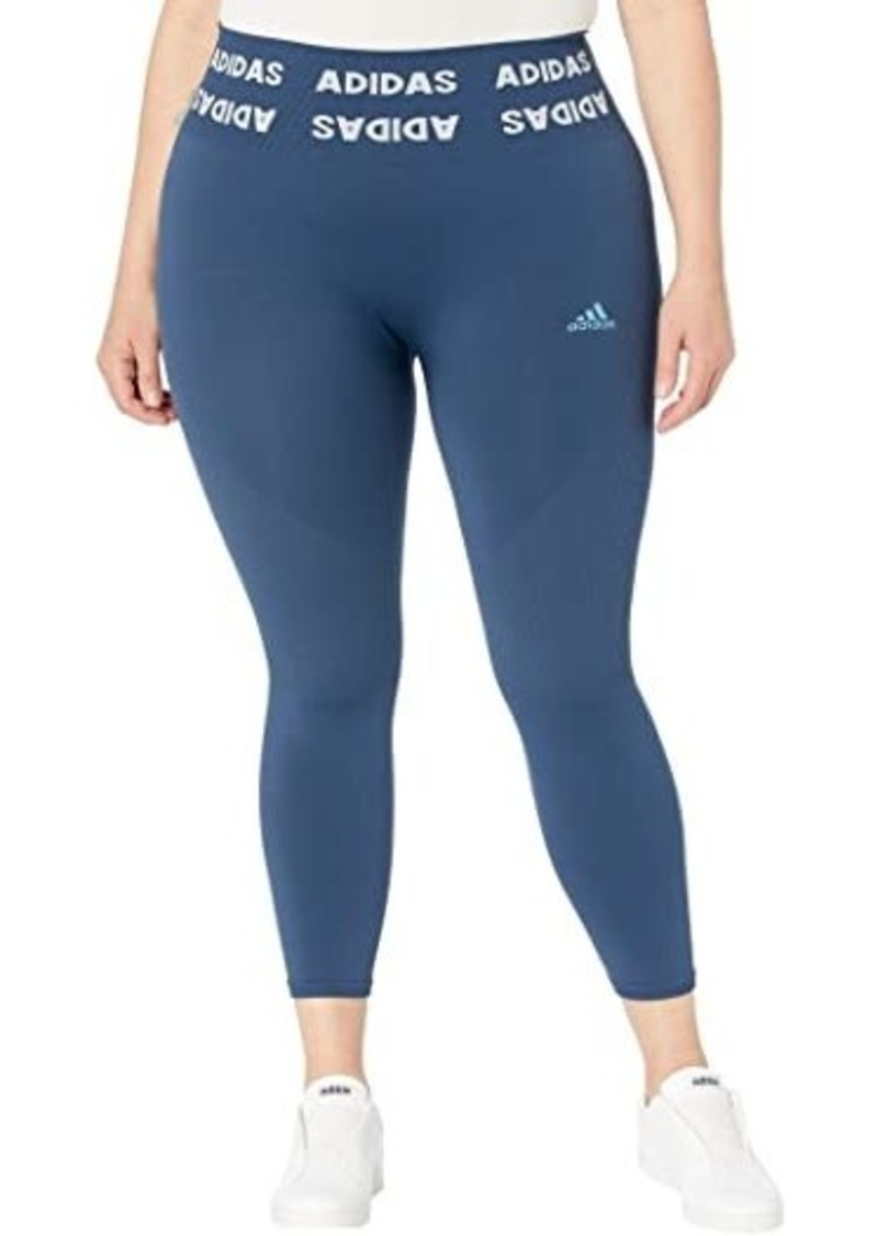 adidas Plus Training 3 stripe leggings in black