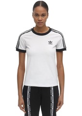 Adidas Striped Cotton T-shirt W/ Logo Detail