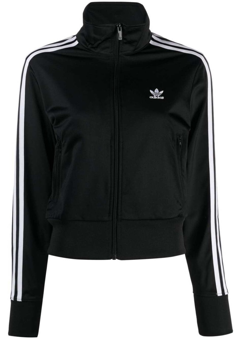Adidas trefoil-logo cropped zipped sweatshirt