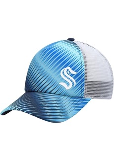 Women's adidas Light Blue, White Seattle Kraken Graphic Foam Trucker Snapback Hat - Light Blue, White