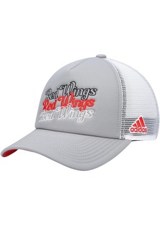 Adidas Women's Gray, White Detroit Red Wings Foam Trucker Snapback Hat - Gray, White