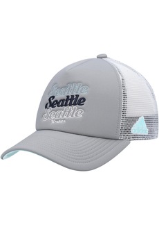 Adidas Women's Gray, White Seattle Kraken Foam Trucker Snapback Hat - Gray, White