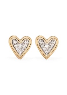 Adina Reyter 14kt yellow gold Make Your Move heart diamond earrings