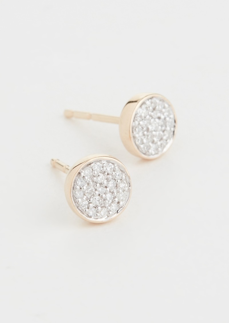 Adina Reyter 14k Gold Solid Pave Disc Earrings