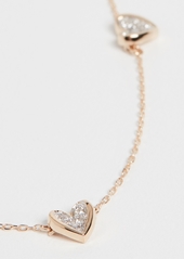 Adina Reyter 14k Pavé Folded Heart Chain Necklace