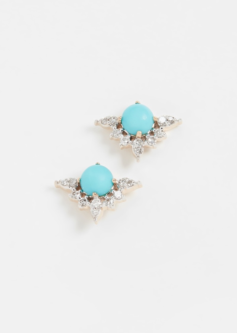 Adina Reyter 14k Turquoise + Marquise Diamond Post Earrings