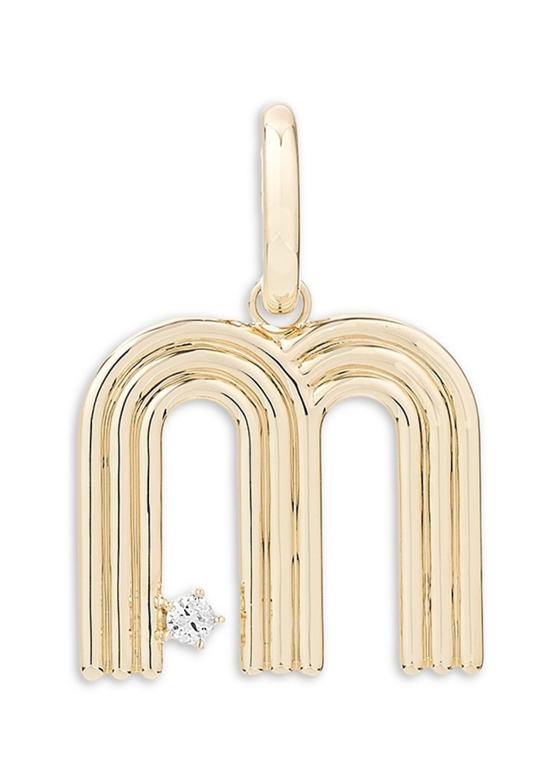 Adina Reyter 14K Yellow Gold Groovy Diamond Initial Pendant