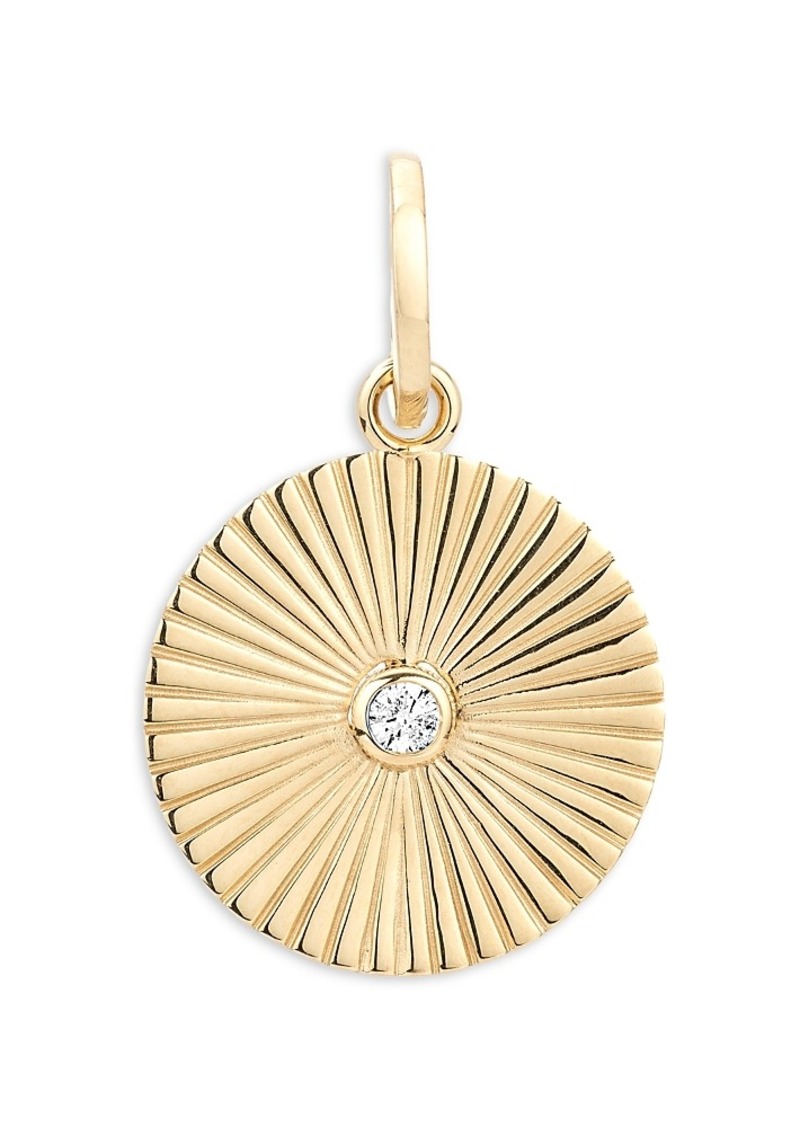 Adina Reyter 14K Yellow Gold Groovy Diamond Rays Pendant