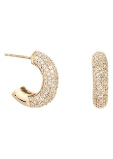 Adina Reyter Chunky Diamond Pavé Hoop Earrings