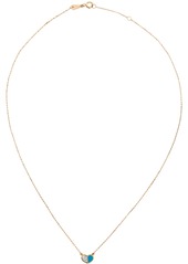 Adina Reyter Gold & Blue Ceramic Pavé Folded Heart Necklace