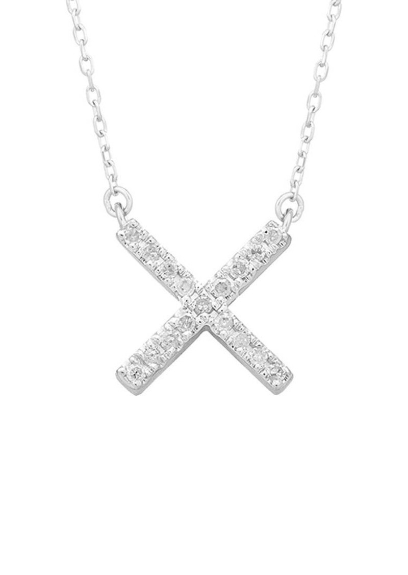 Adina Reyter Silver 0.05 ct. tw. Diamond X Necklace